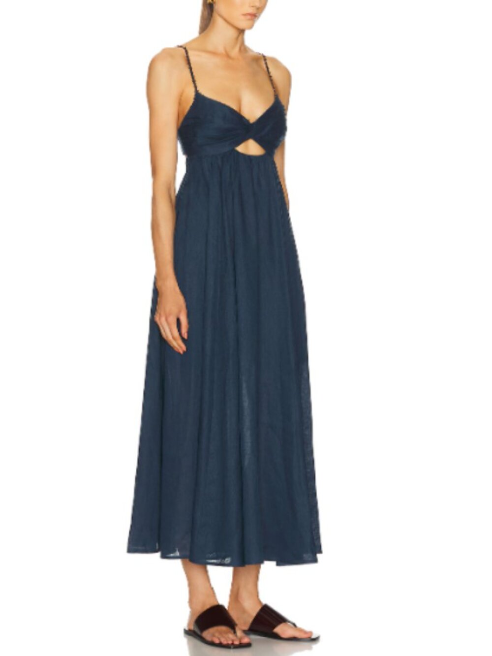 Zimmermann Ascension Twist Front Dress in Dark blue